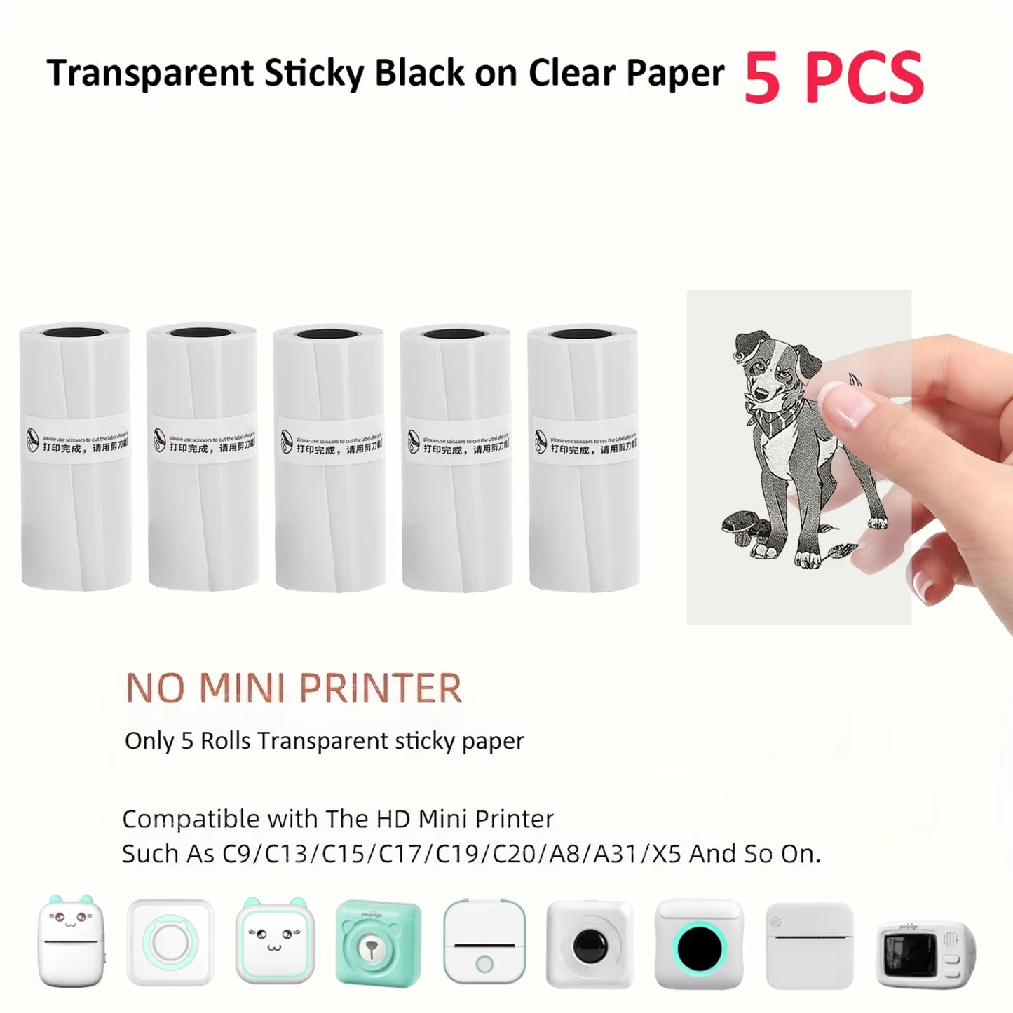 Mini Pocket Bluetooth Printer โ Inkless Thermal Sticker Printer for Photos, Notes & DIY Labels