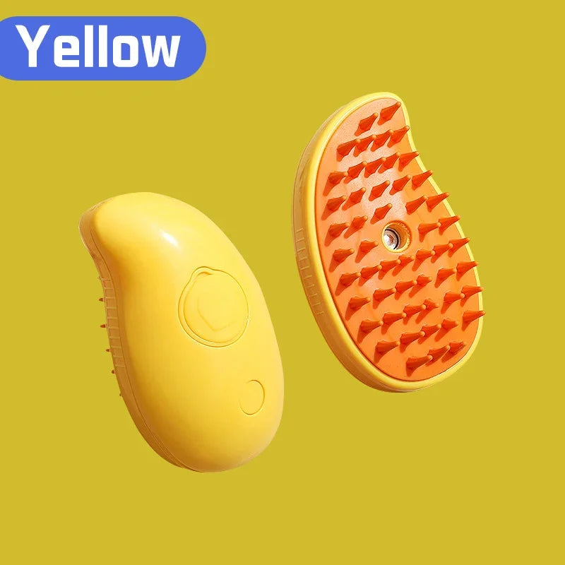 3 in 1 Steam Spray Pet Grooming Brush – Foldable, Rotatable Hair Removal & Massage Comb for Cats & Dogs