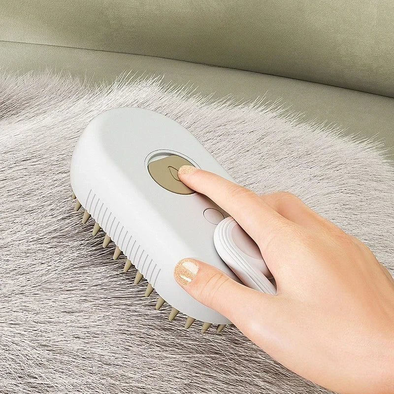 3 in 1 Steam Spray Pet Grooming Brush – Foldable, Rotatable Hair Removal & Massage Comb for Cats & Dogs