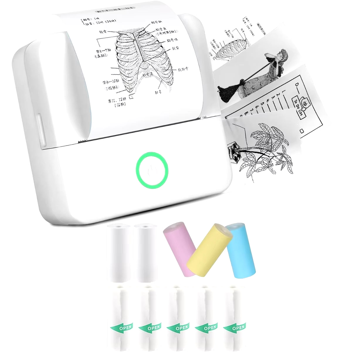 Mini Pocket Bluetooth Printer โ Inkless Thermal Sticker Printer for Photos, Notes & DIY Labels