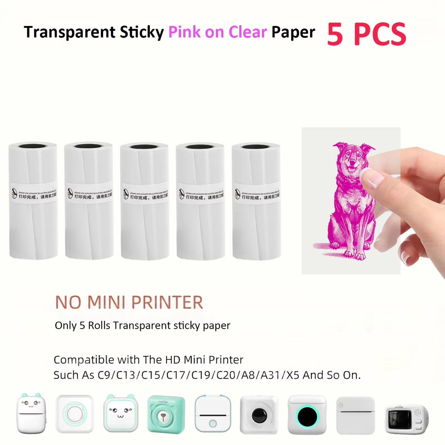 Mini Pocket Bluetooth Printer โ Inkless Thermal Sticker Printer for Photos, Notes & DIY Labels