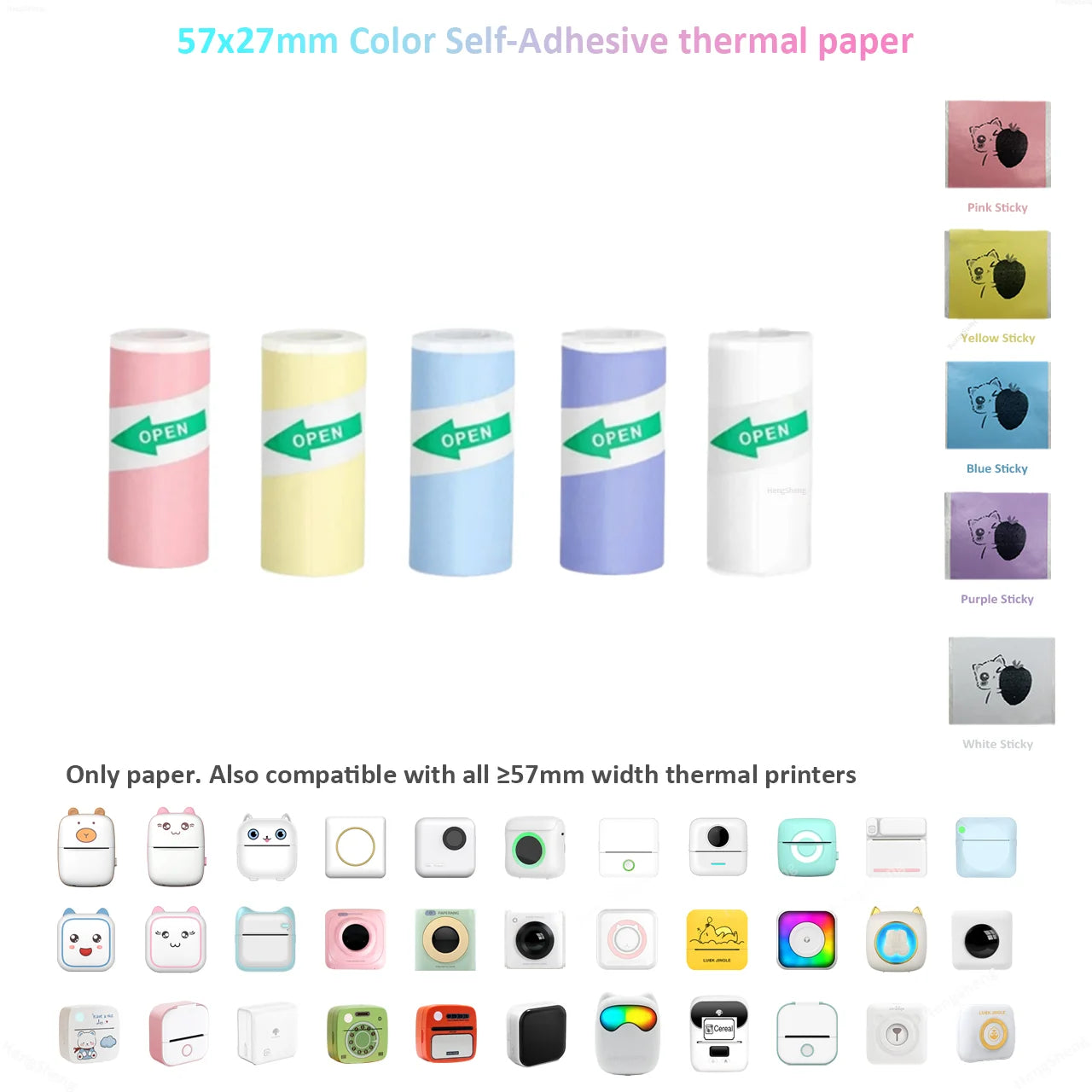 Mini Pocket Bluetooth Printer โ Inkless Thermal Sticker Printer for Photos, Notes & DIY Labels