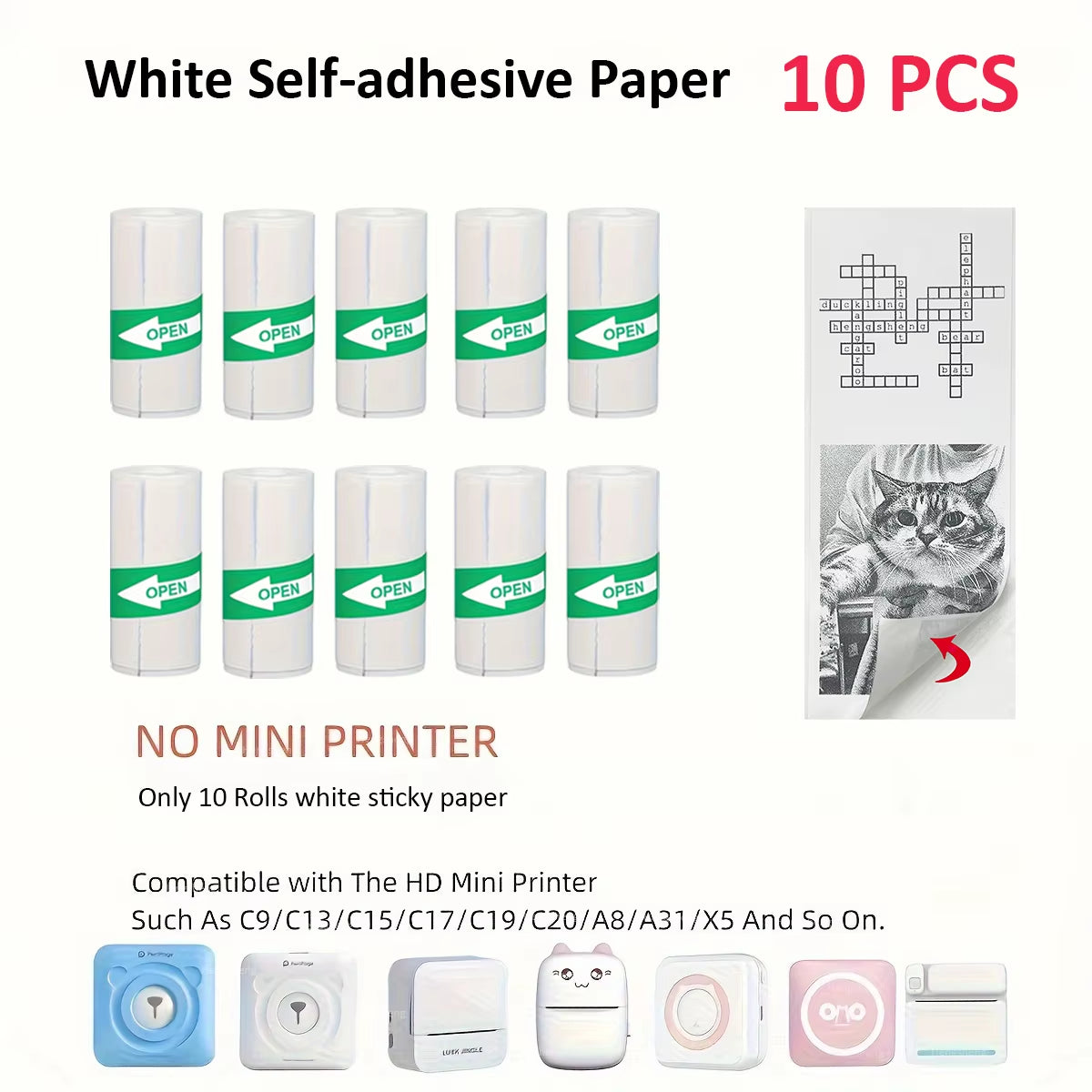 Mini Pocket Bluetooth Printer โ Inkless Thermal Sticker Printer for Photos, Notes & DIY Labels