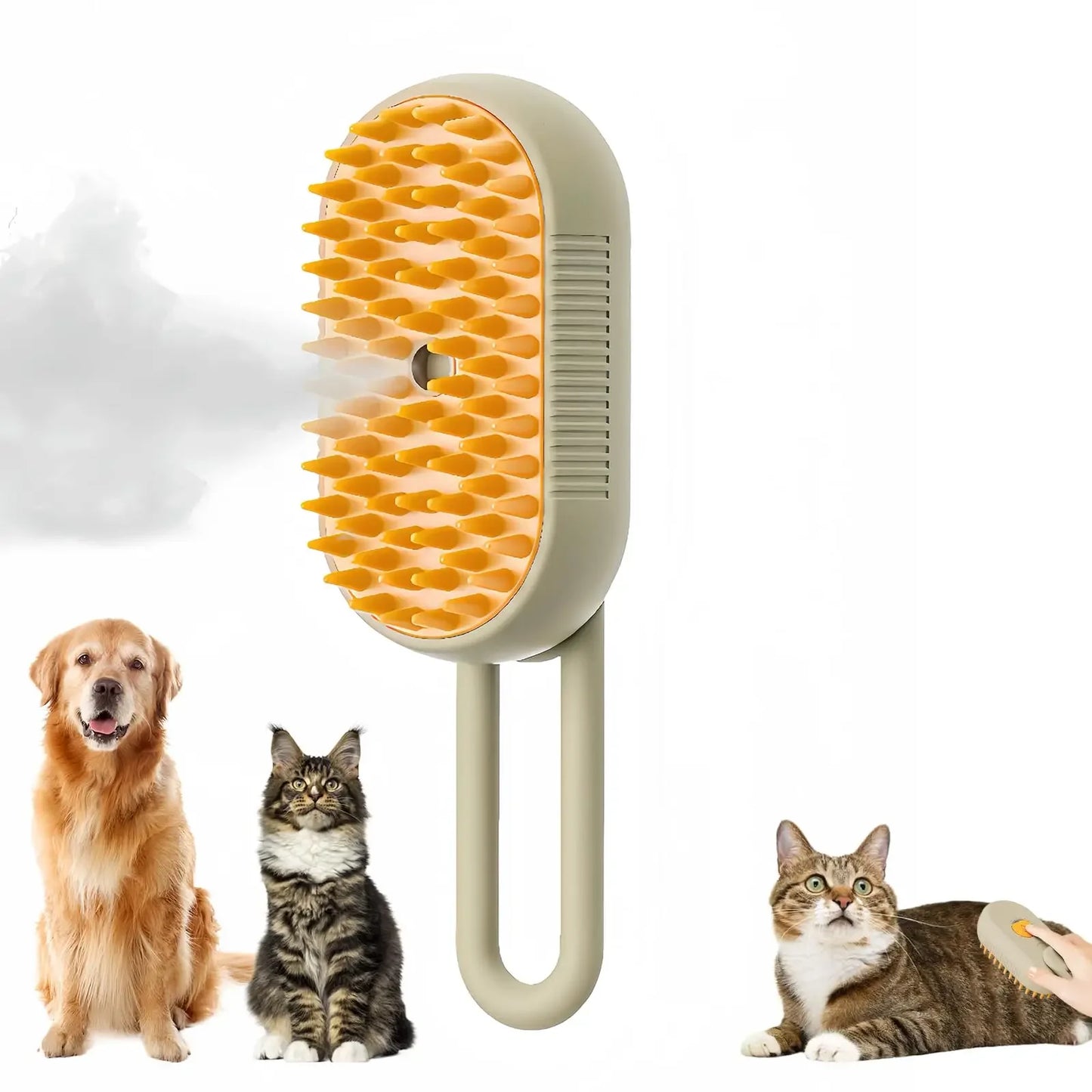 3 in 1 Steam Spray Pet Grooming Brush – Foldable, Rotatable Hair Removal & Massage Comb for Cats & Dogs