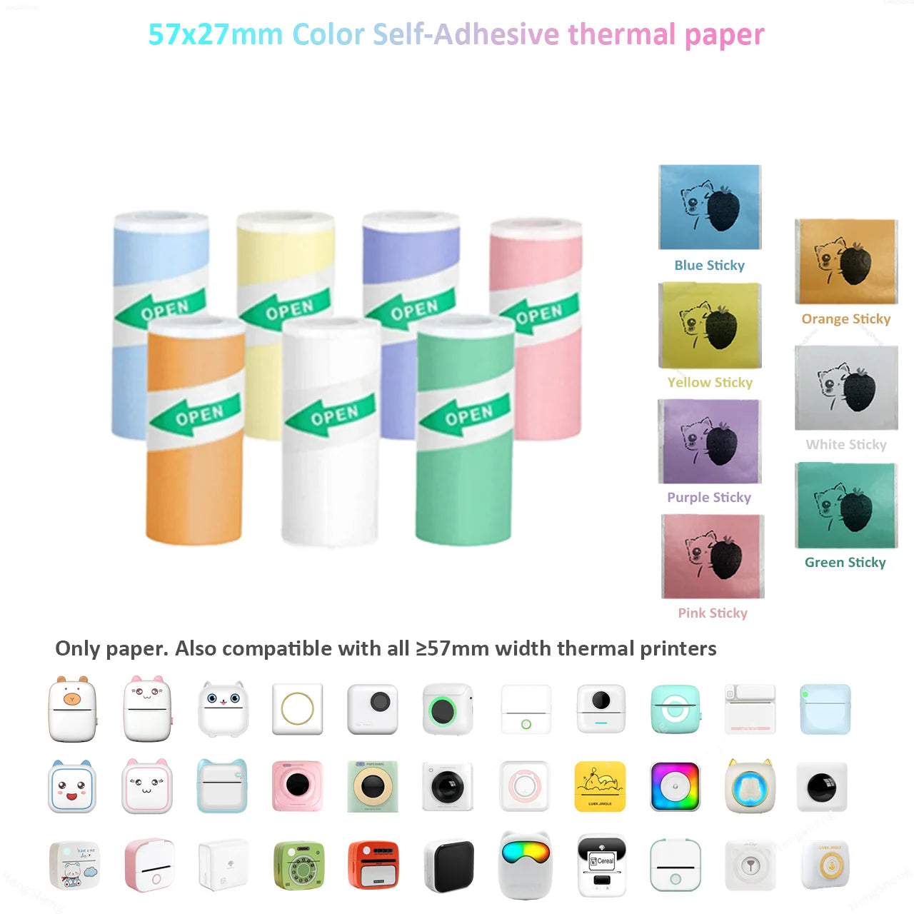 Mini Pocket Bluetooth Printer โ Inkless Thermal Sticker Printer for Photos, Notes & DIY Labels