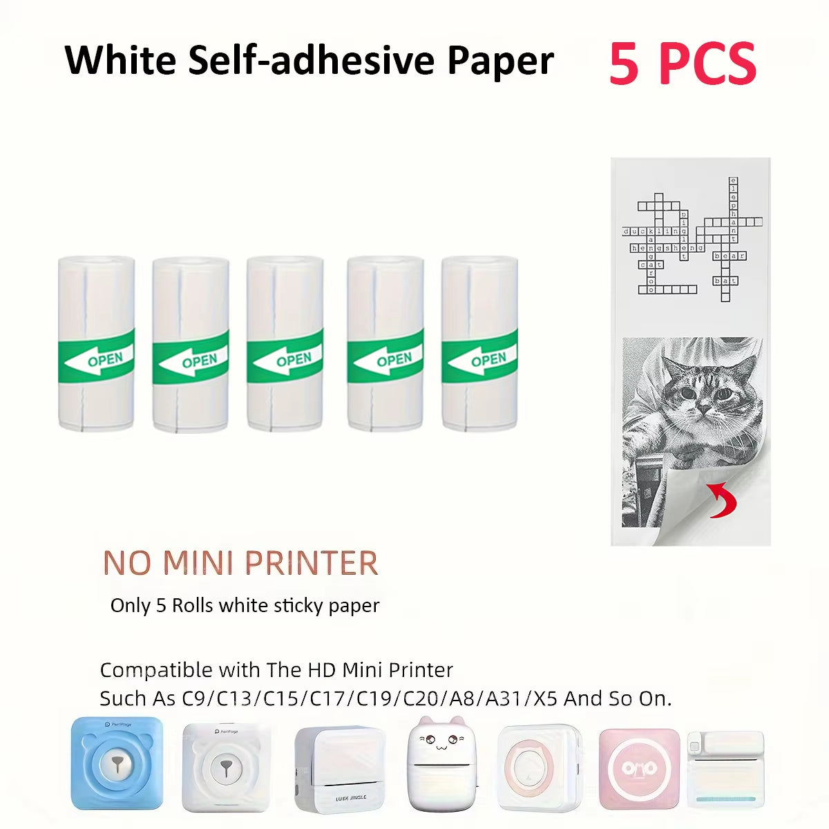 Mini Pocket Bluetooth Printer โ Inkless Thermal Sticker Printer for Photos, Notes & DIY Labels