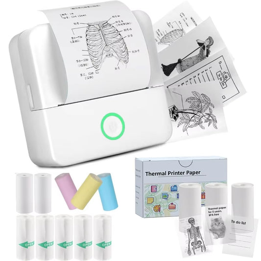 Mini Pocket Bluetooth Printer – Inkless Thermal Sticker Printer for Photos, Notes & DIY Labels
